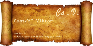Csató Viktor névjegykártya